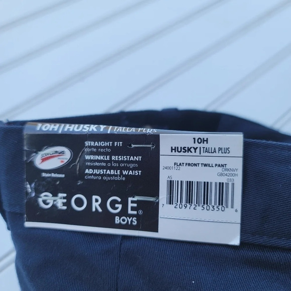 BOYS HUSKY GEORGE NO STAIN WRINKLE STRAIGHT FIT UNIFORM SCHOOL PANTS NAVY 10 H - Picture 10 of 10